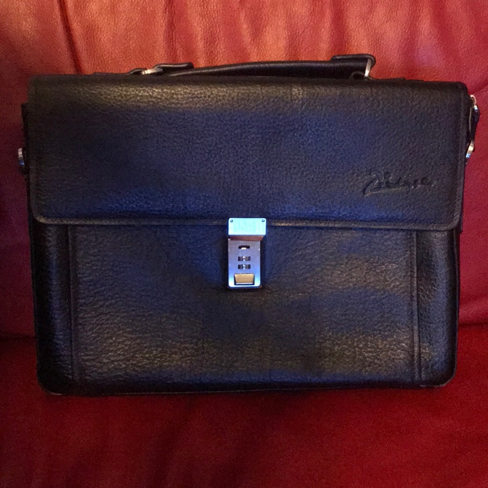 Dark brown suede/leather Briefcase